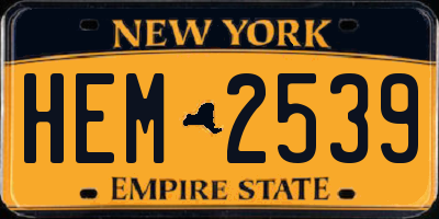 NY license plate HEM2539