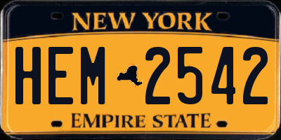 NY license plate HEM2542