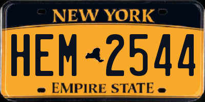 NY license plate HEM2544