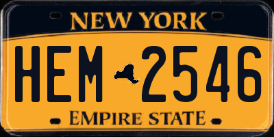 NY license plate HEM2546