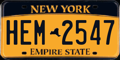 NY license plate HEM2547