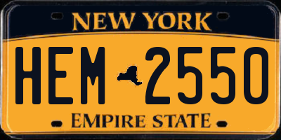 NY license plate HEM2550
