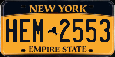 NY license plate HEM2553