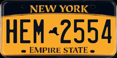 NY license plate HEM2554