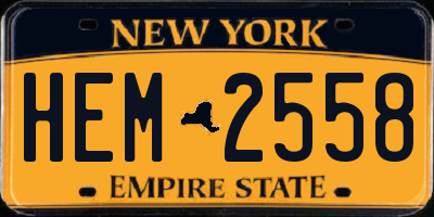 NY license plate HEM2558