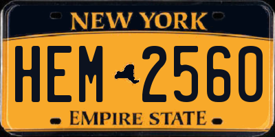 NY license plate HEM2560