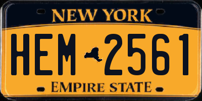 NY license plate HEM2561