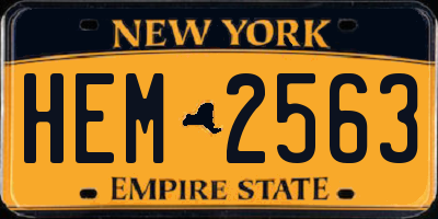 NY license plate HEM2563