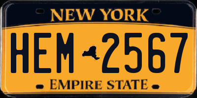 NY license plate HEM2567