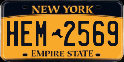NY license plate HEM2569