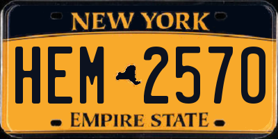 NY license plate HEM2570