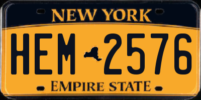 NY license plate HEM2576