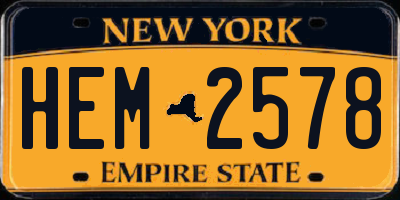 NY license plate HEM2578