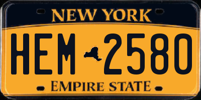 NY license plate HEM2580