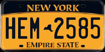 NY license plate HEM2585