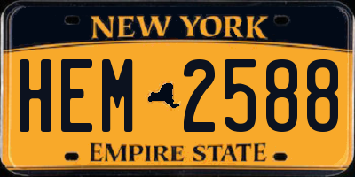 NY license plate HEM2588