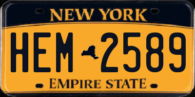 NY license plate HEM2589