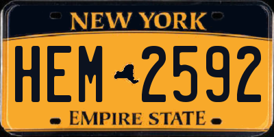 NY license plate HEM2592