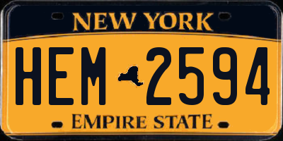 NY license plate HEM2594