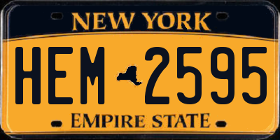 NY license plate HEM2595