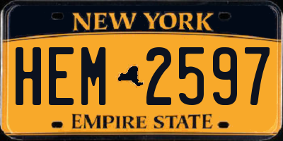 NY license plate HEM2597