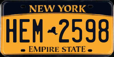 NY license plate HEM2598
