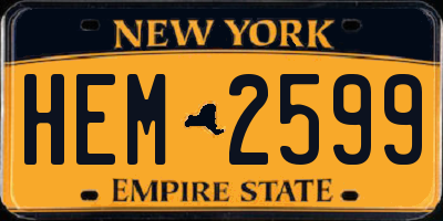 NY license plate HEM2599