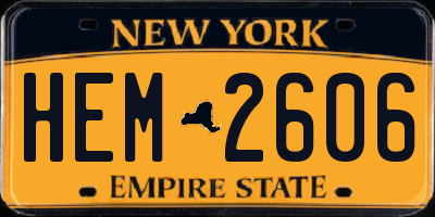 NY license plate HEM2606