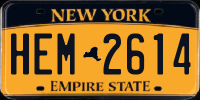 NY license plate HEM2614