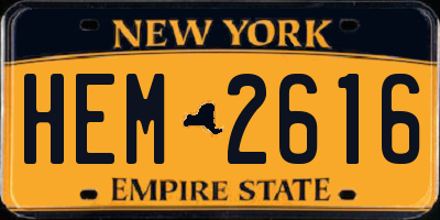 NY license plate HEM2616
