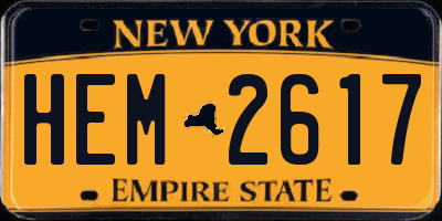 NY license plate HEM2617