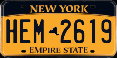 NY license plate HEM2619