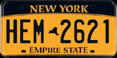 NY license plate HEM2621