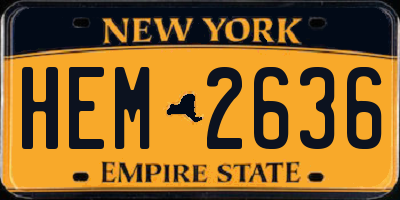 NY license plate HEM2636