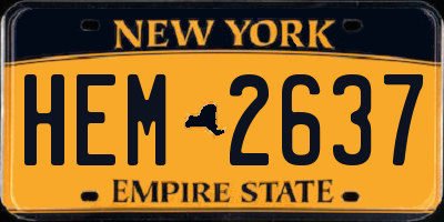 NY license plate HEM2637