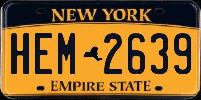 NY license plate HEM2639