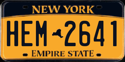 NY license plate HEM2641