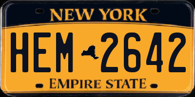 NY license plate HEM2642