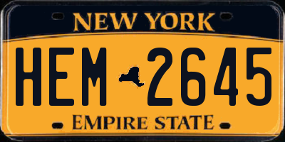 NY license plate HEM2645