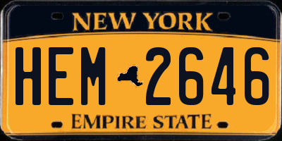 NY license plate HEM2646