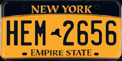 NY license plate HEM2656