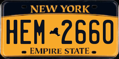 NY license plate HEM2660