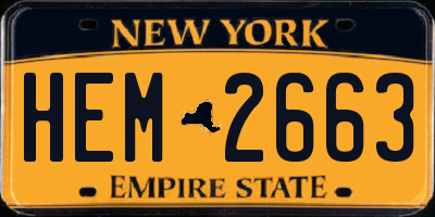 NY license plate HEM2663