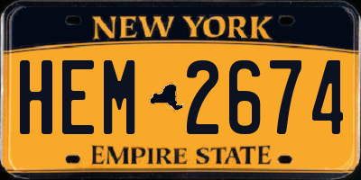 NY license plate HEM2674