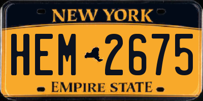NY license plate HEM2675