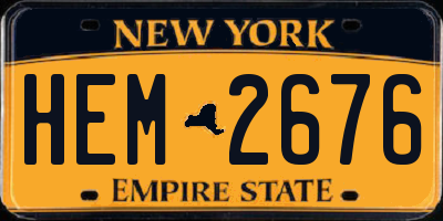NY license plate HEM2676