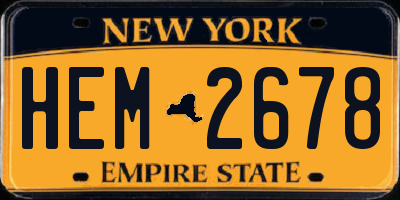 NY license plate HEM2678