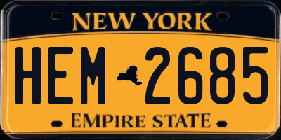 NY license plate HEM2685
