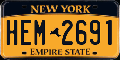 NY license plate HEM2691