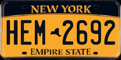 NY license plate HEM2692